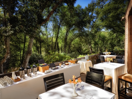 The Creekhouse Venue Patio set with coffee station