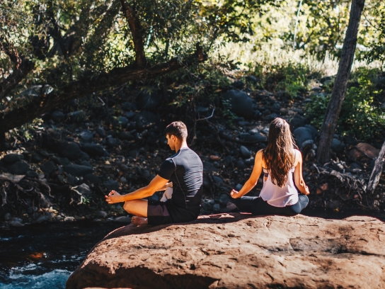 Couple Creekside Meditation