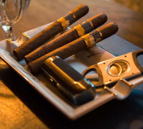 Image of cigars on a tray