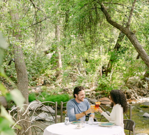 L'Auberge Couple Dining at Cress